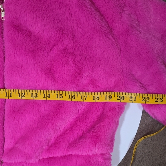 Allegra K Women's Vibrant Pink Teddy Jacket - Picture 8 of 8